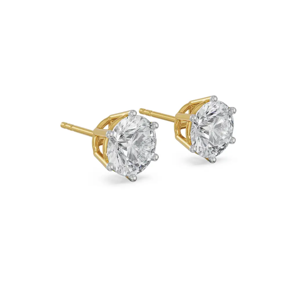 1 Ct Versatile Solitaire Studs : E913_14KT_Yellow_