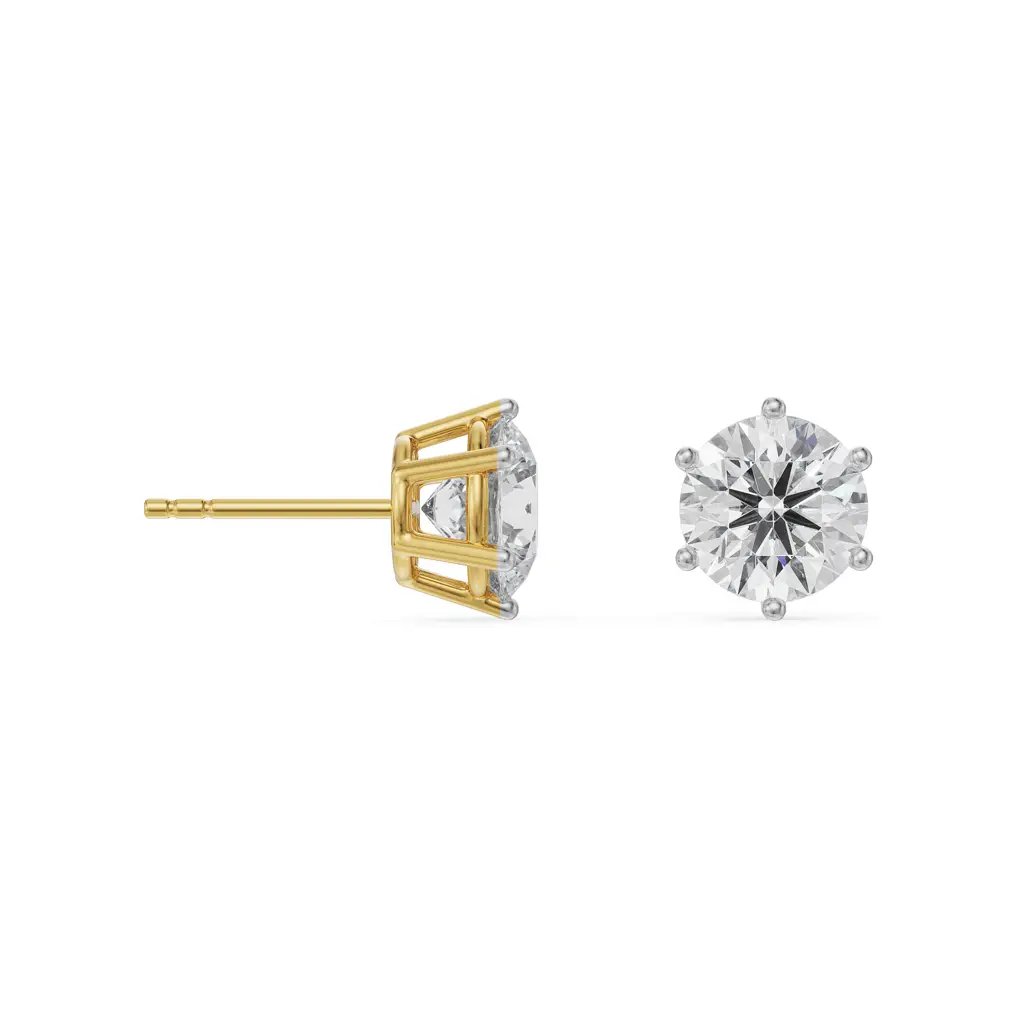 1 Ct Versatile Solitaire Studs : E913_18KT_Yellow_