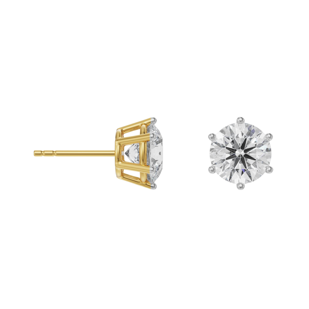 1.5 Ct Versatile Solitaire Studs : E914_18KT_Yellow_