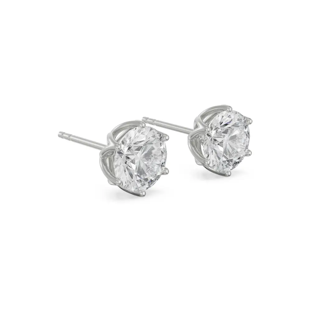 0.5 Ct Petal Solitaire Studs : E916_18KT_White_