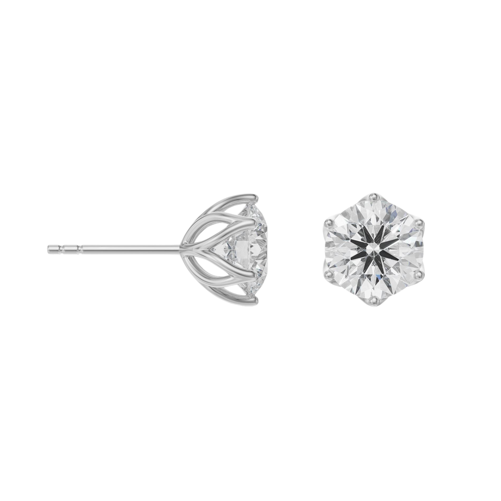 1.5 Ct Petal Solitaire Studs : E918_14KT_White_