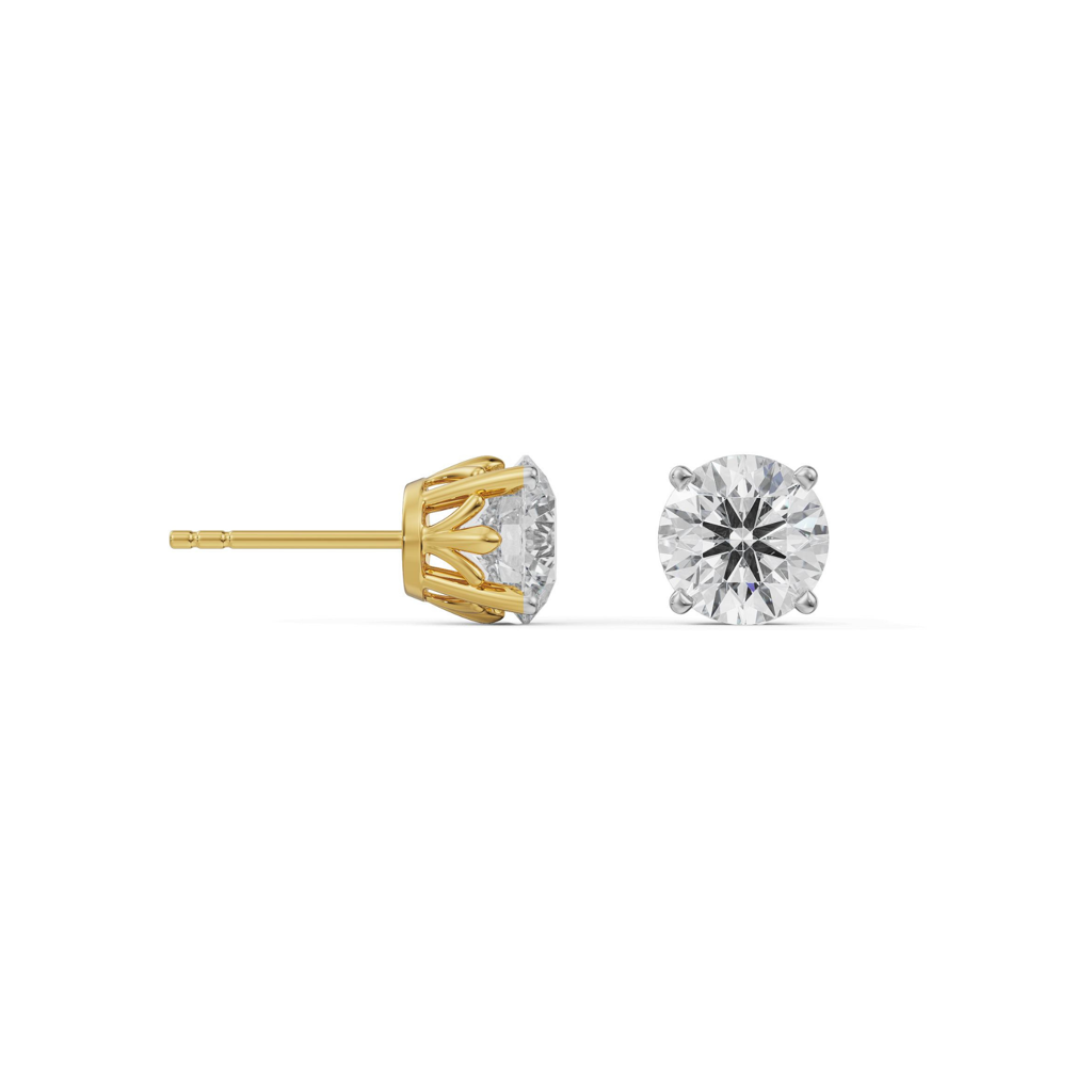 0.5 Ct Classic Round Diamond Studs : E920_14KT_Yellow_