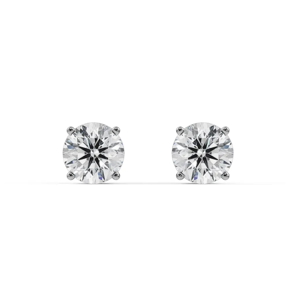 2 Ct Classic Round Diamond Studs : E923_18KT_Yellow_