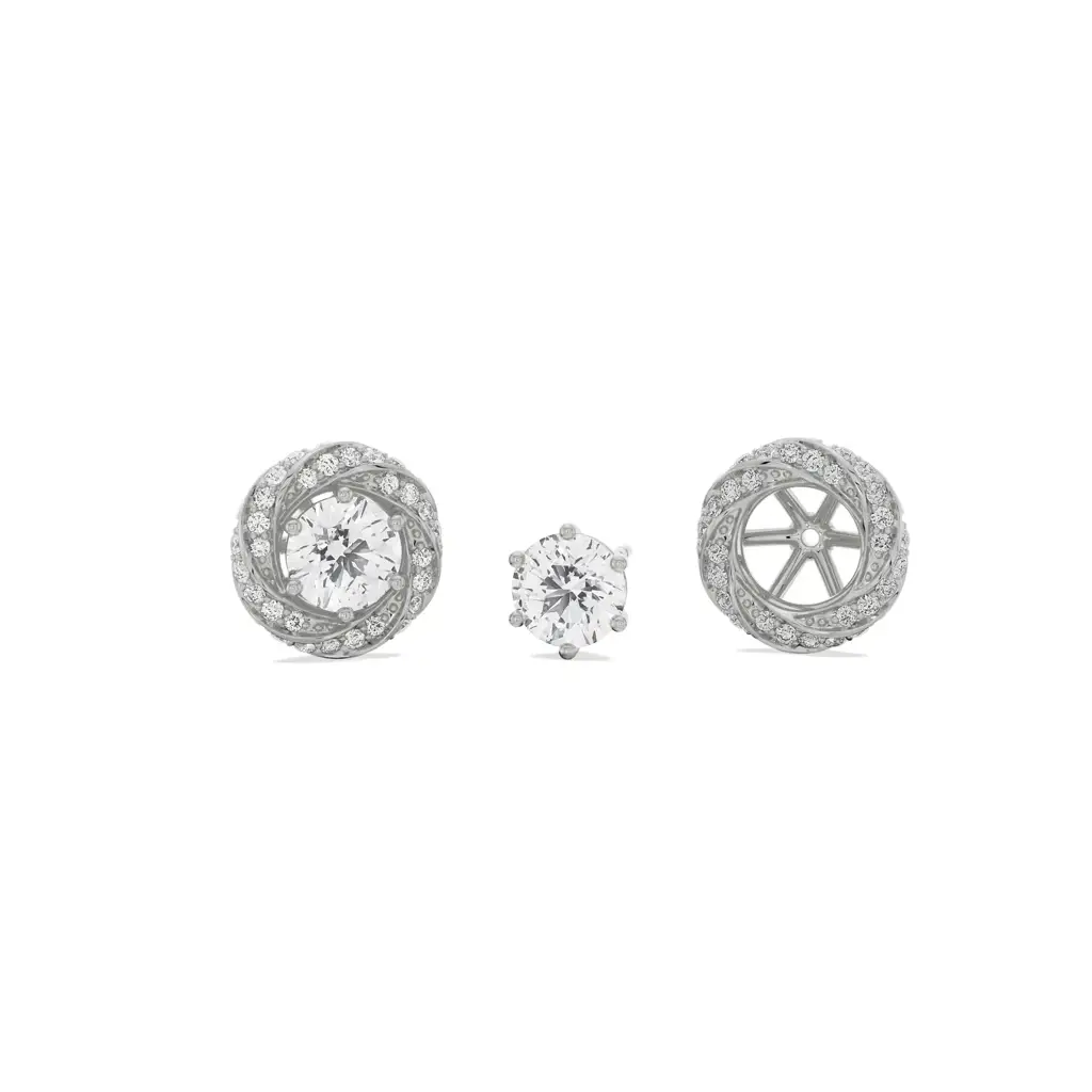 0.50 Ct Swirl Detachable Diamond Studs : E932