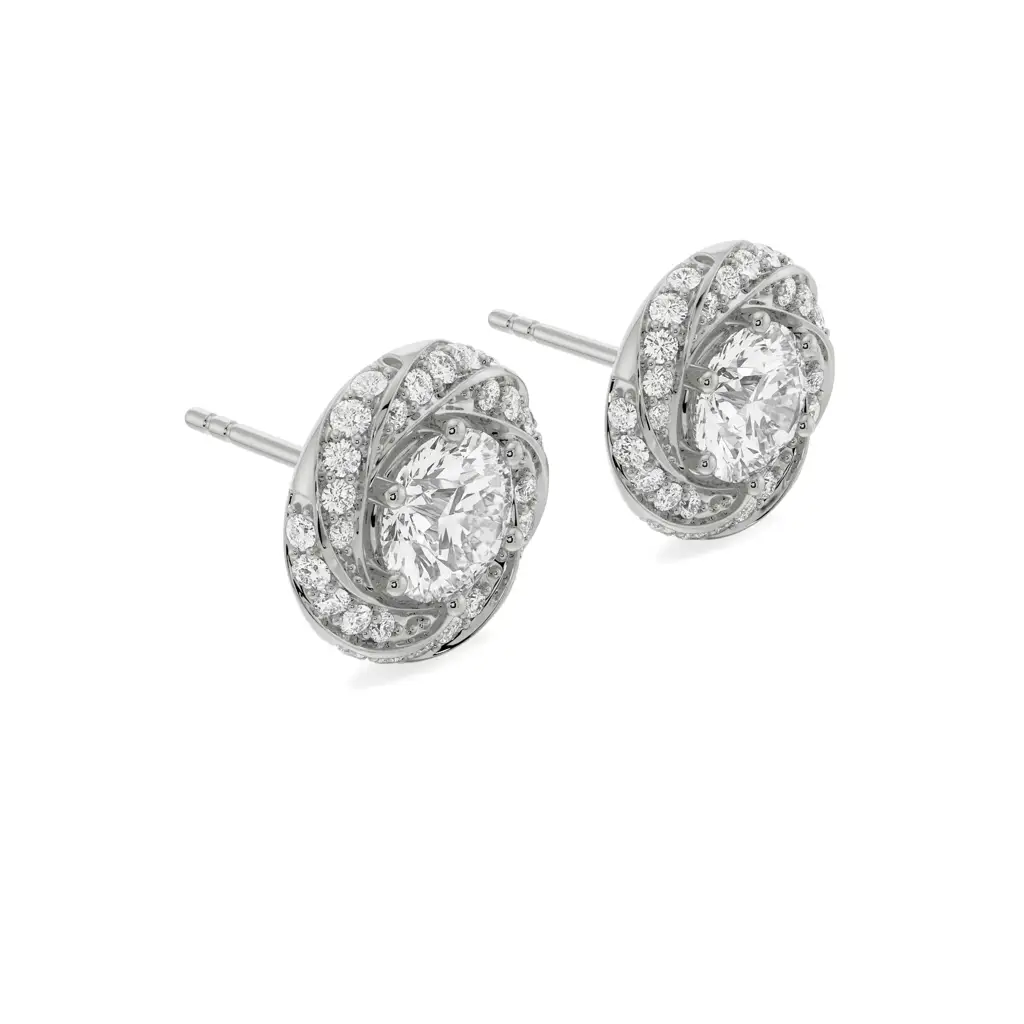 0.50 Ct Swirl Detachable Diamond Studs : E932