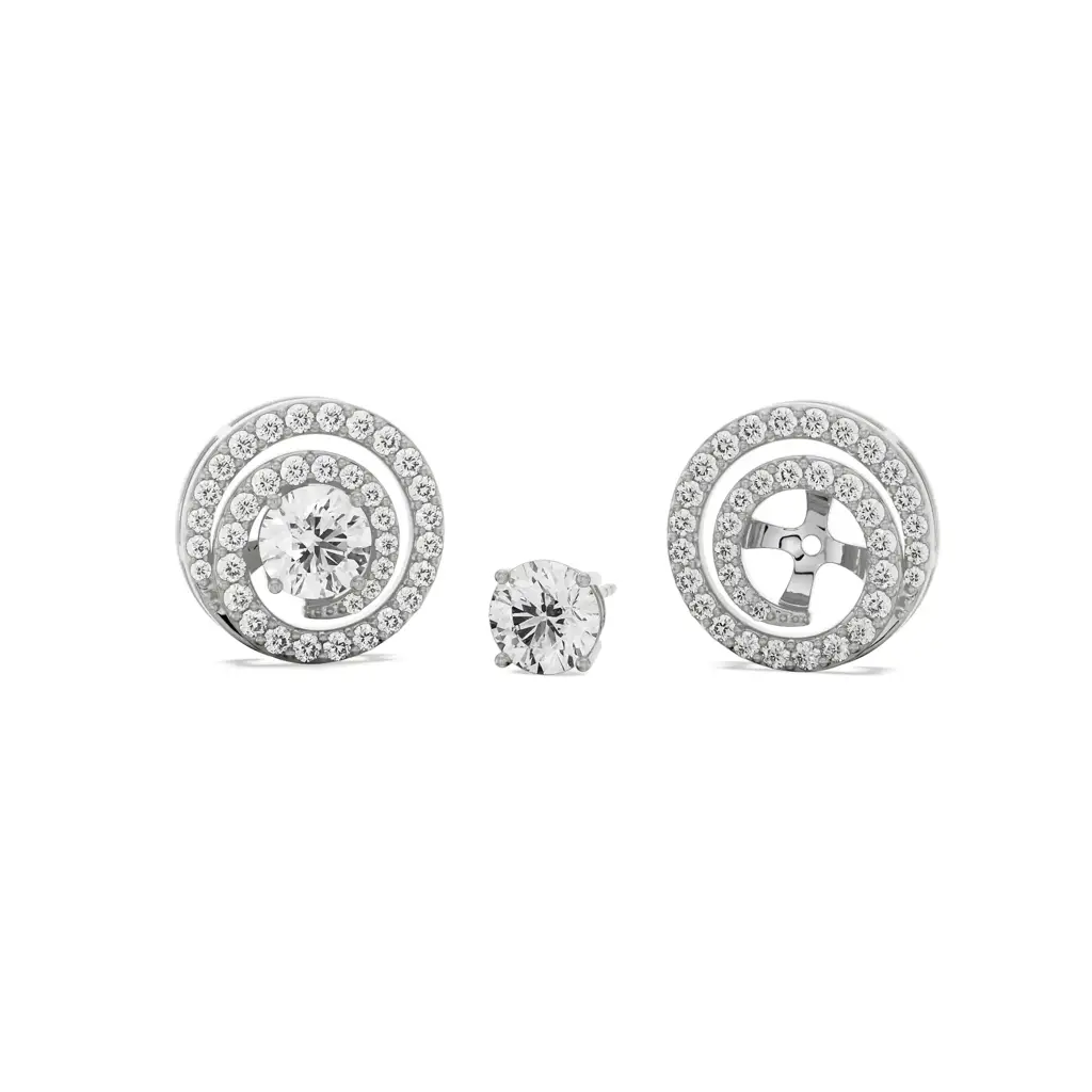 0.50 Ct Spiral Detachable Diamond Studs : E933