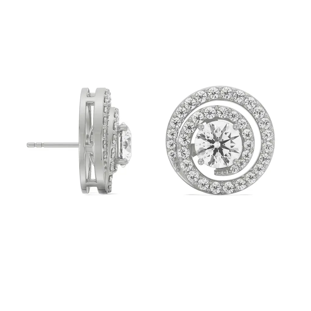 0.50 Ct Spiral Detachable Diamond Studs : E933