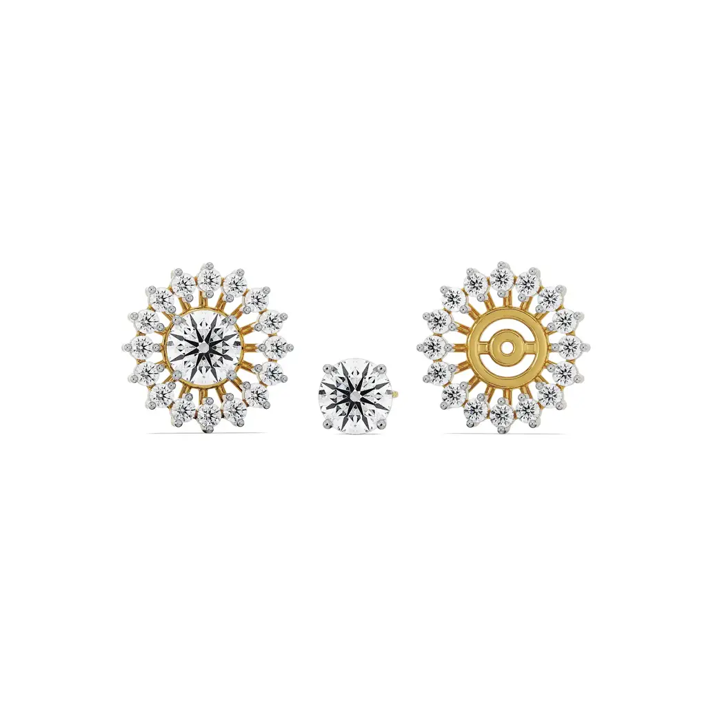 0.50 Ct Chakra Detachable Diamond Studs : E934