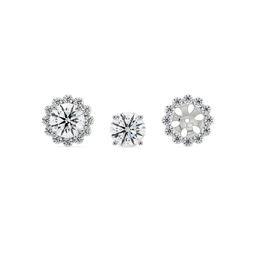 0.50 Ct Sunflower Detachable Diamond Studs : E936