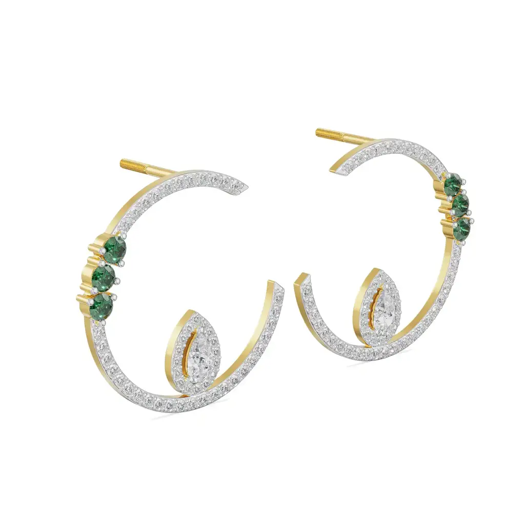 Hazel Front Diamond Hoops : E944