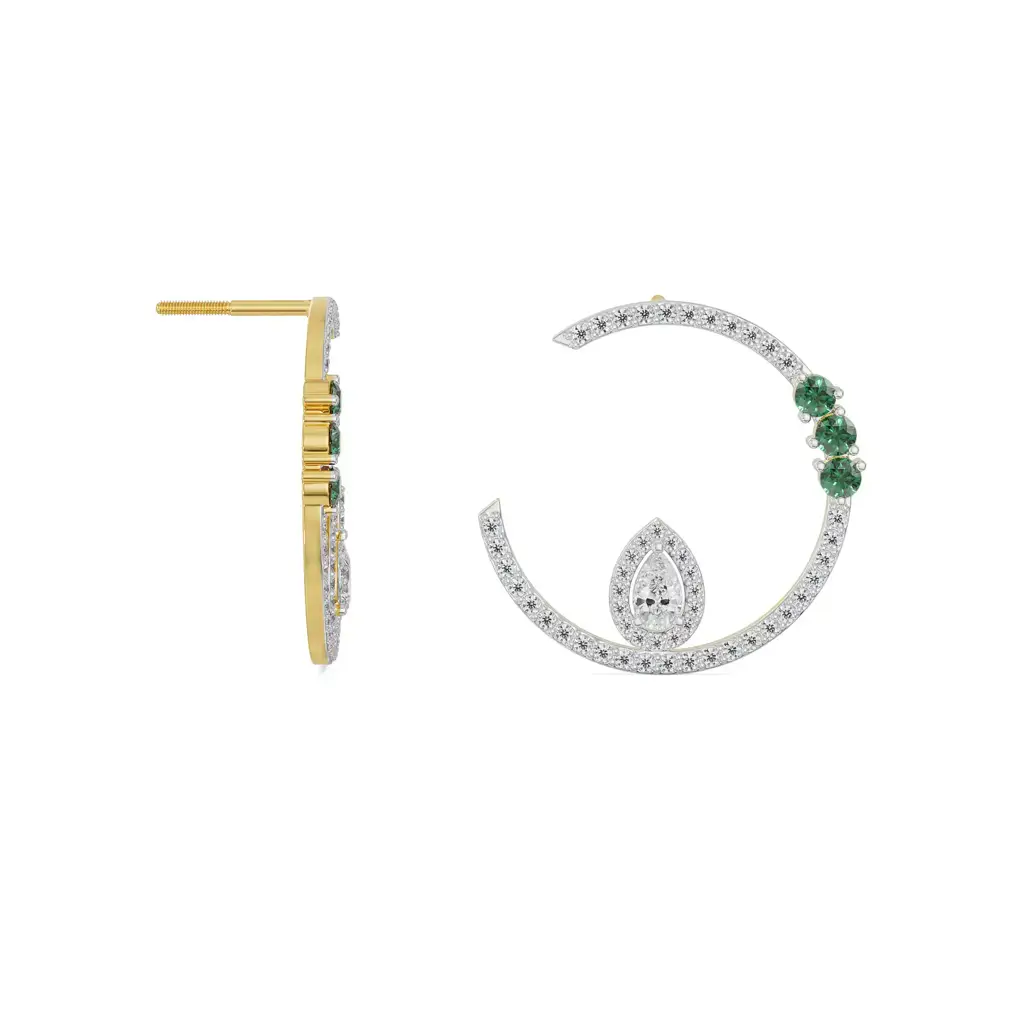 Hazel Front Diamond Hoops : E944