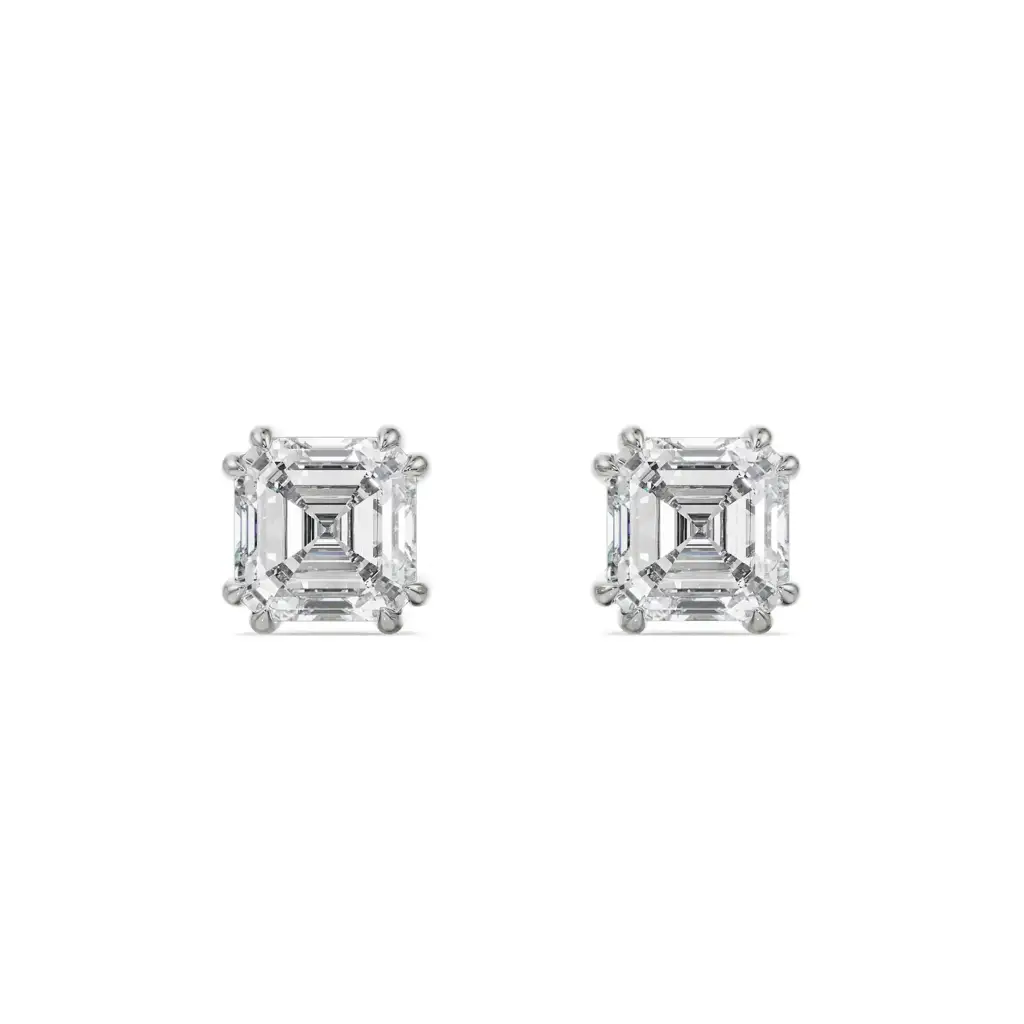 1 Ct Asscher Diamond Studs : E945