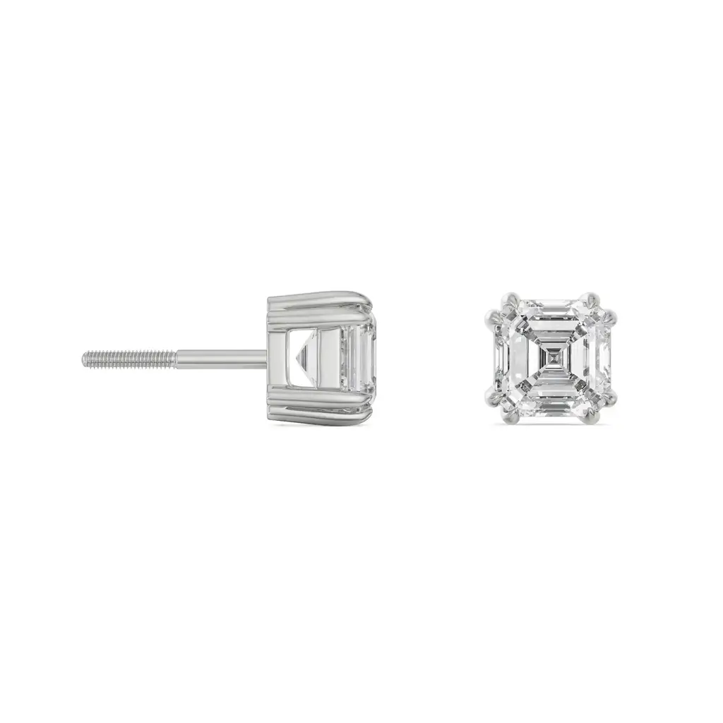 1 Ct Asscher Diamond Studs : E945
