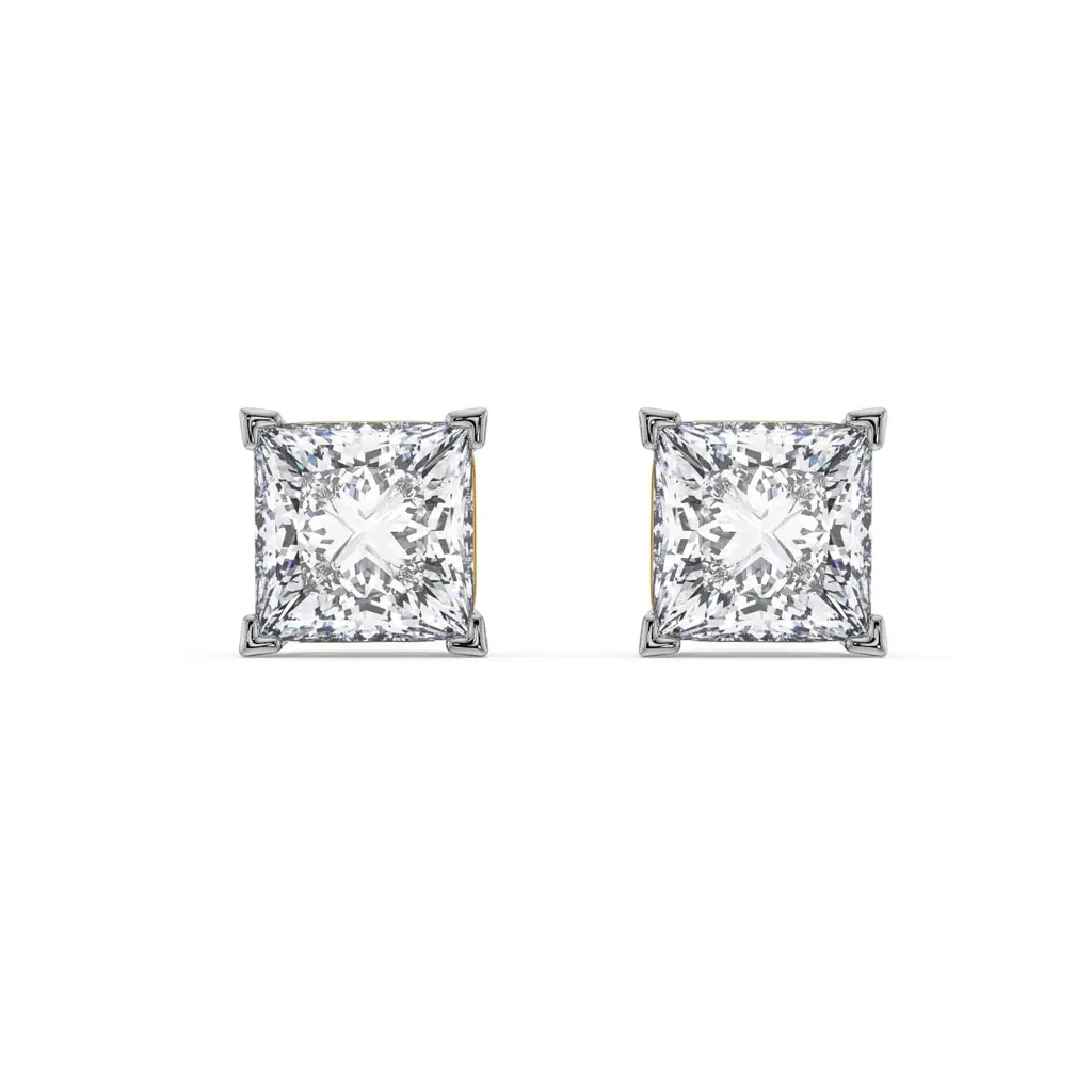 2 Ct Classic Square Diamond Studs : E948