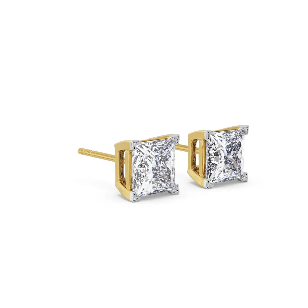 2 Ct Classic Square Diamond Studs : E948