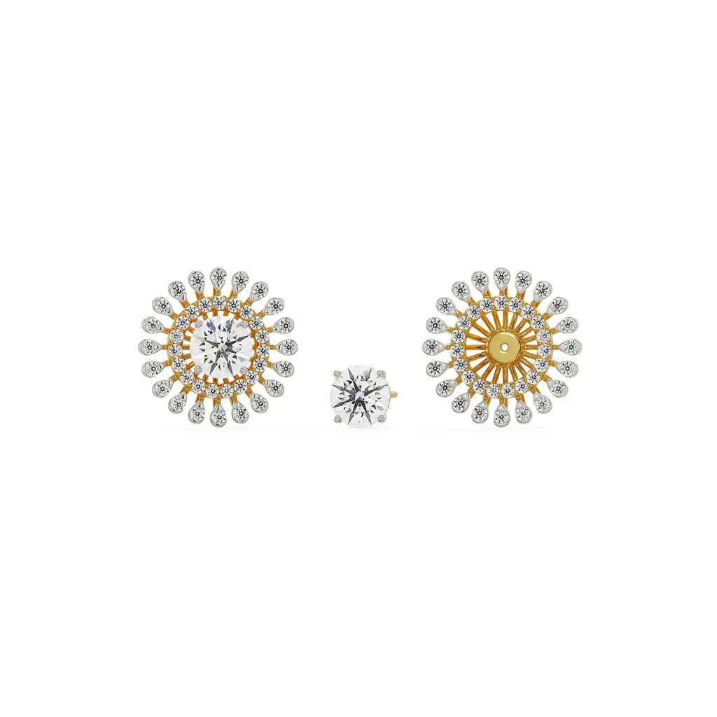 0.25 Ct Sunflower Detachable Diamond Studs : E968