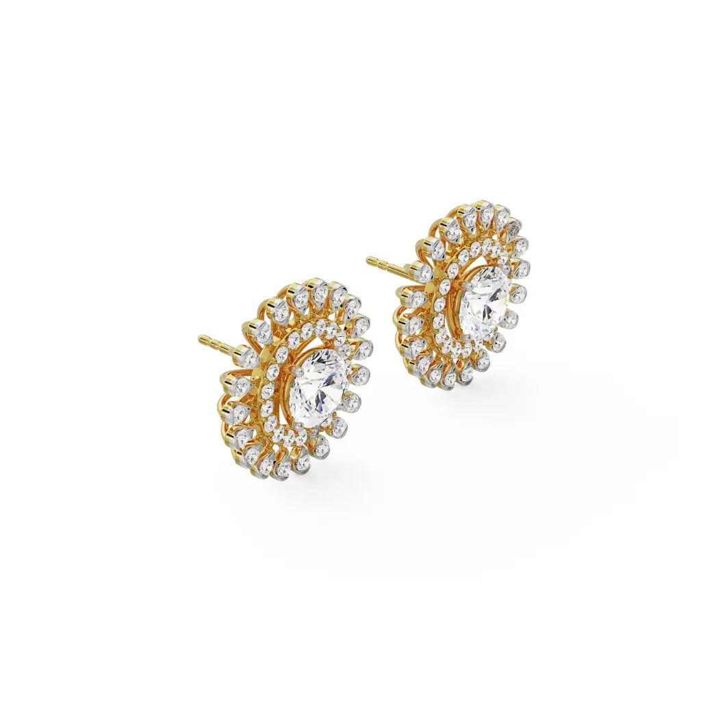 0.25 Ct Sunflower Detachable Diamond Studs : E968