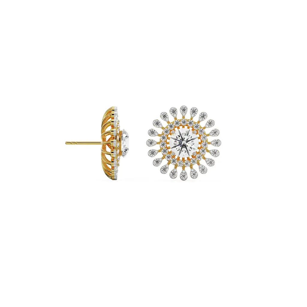 0.5 Ct Sunflower Detachable Diamond Studs : E969