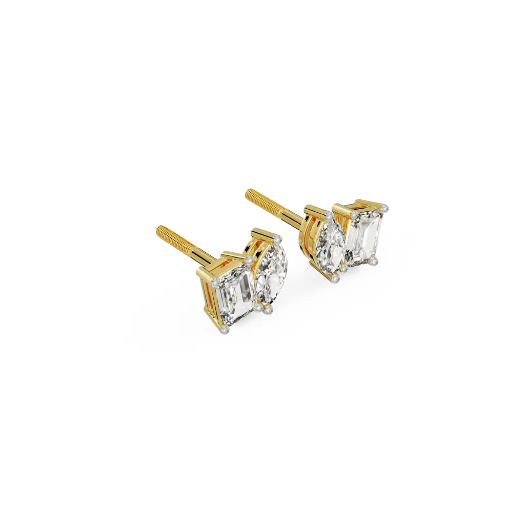 Duo Solitaire Diamond Studs : E974