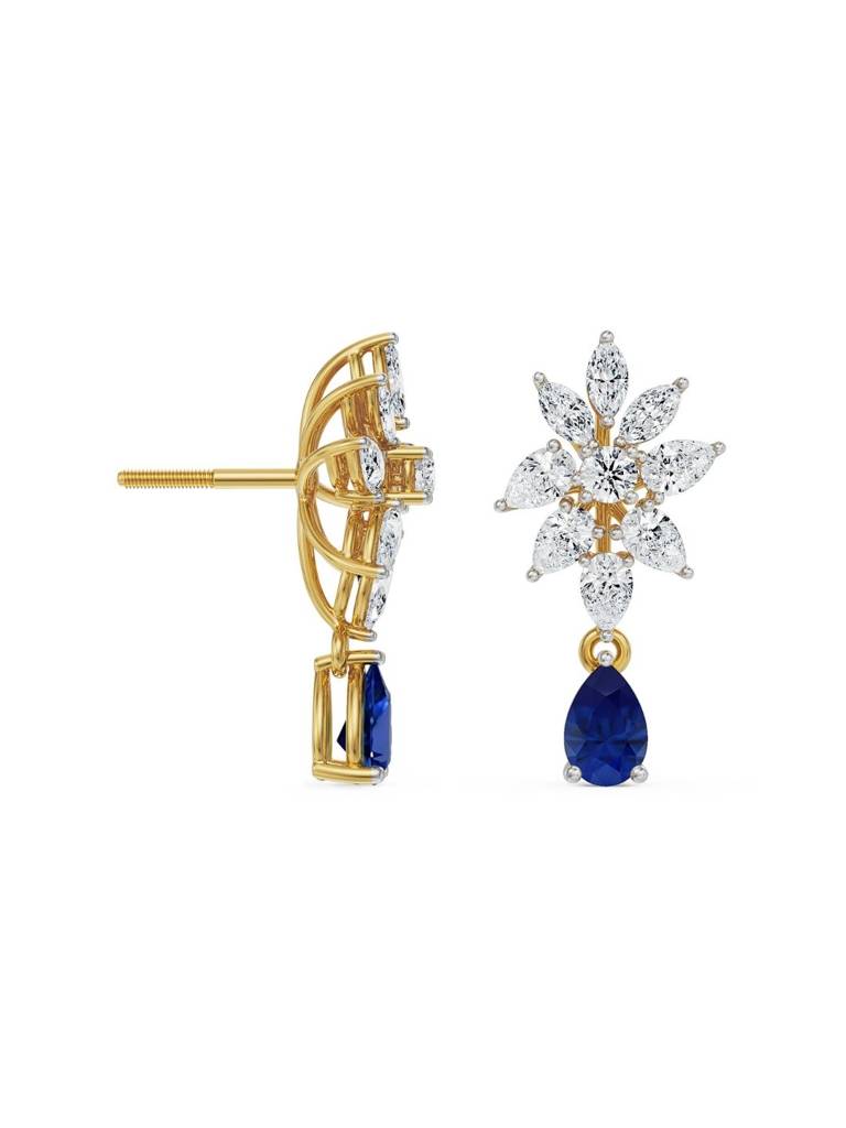 Beautiful Blue Diamond Earrings : E977