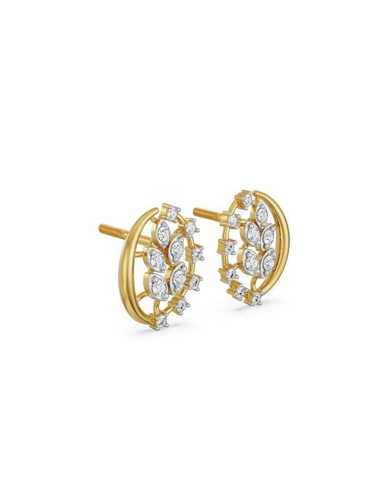 Leafy Diamond Studs : E978