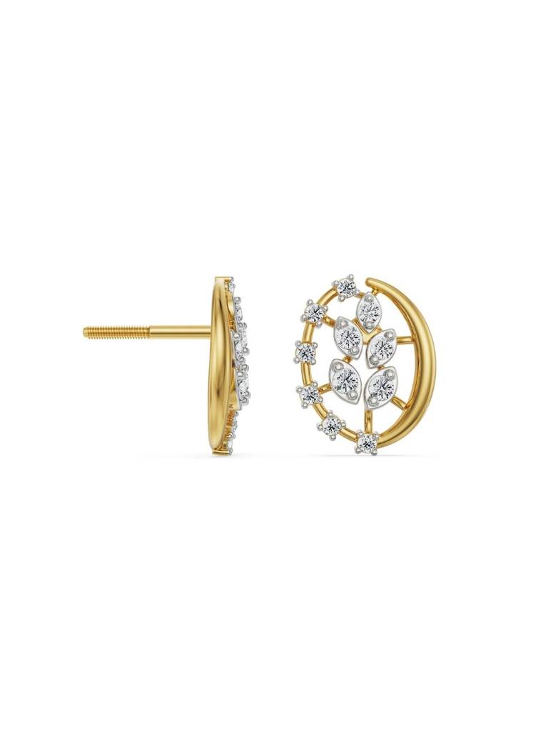 Leafy Diamond Studs : E978