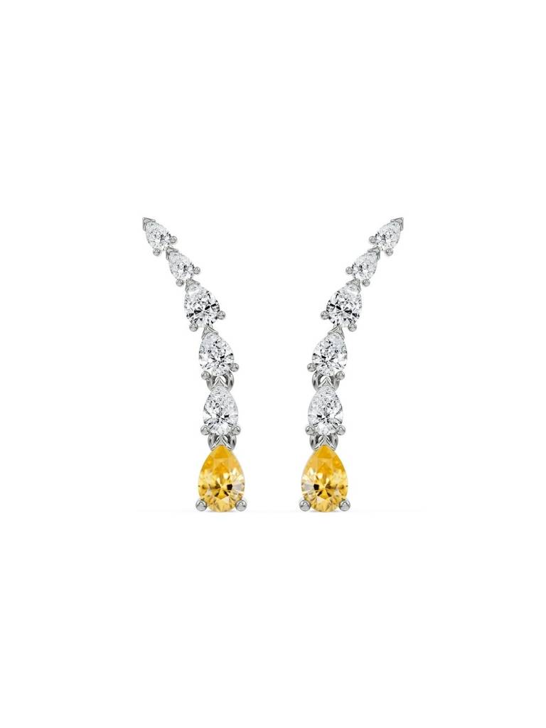 Pear Cut Diamond Ear Climbers : E979