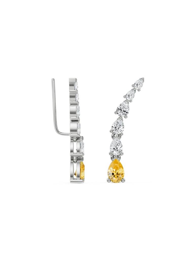 Pear Cut Diamond Ear Climbers : E979