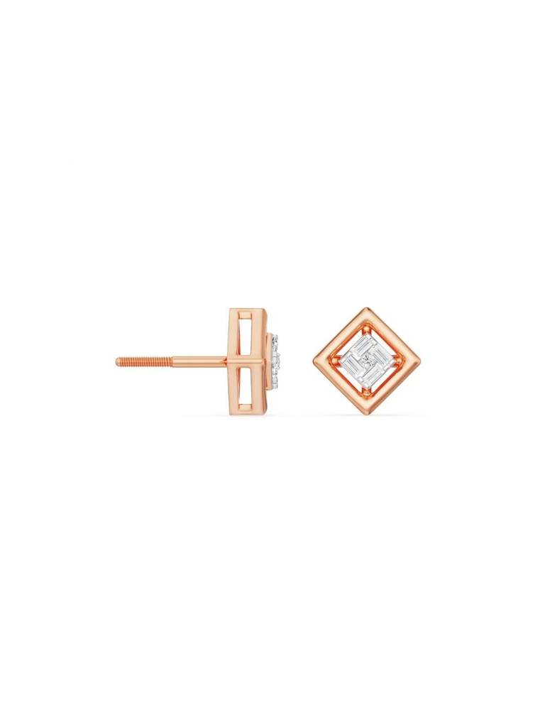 Geometric Allure Diamond Studs : E987
