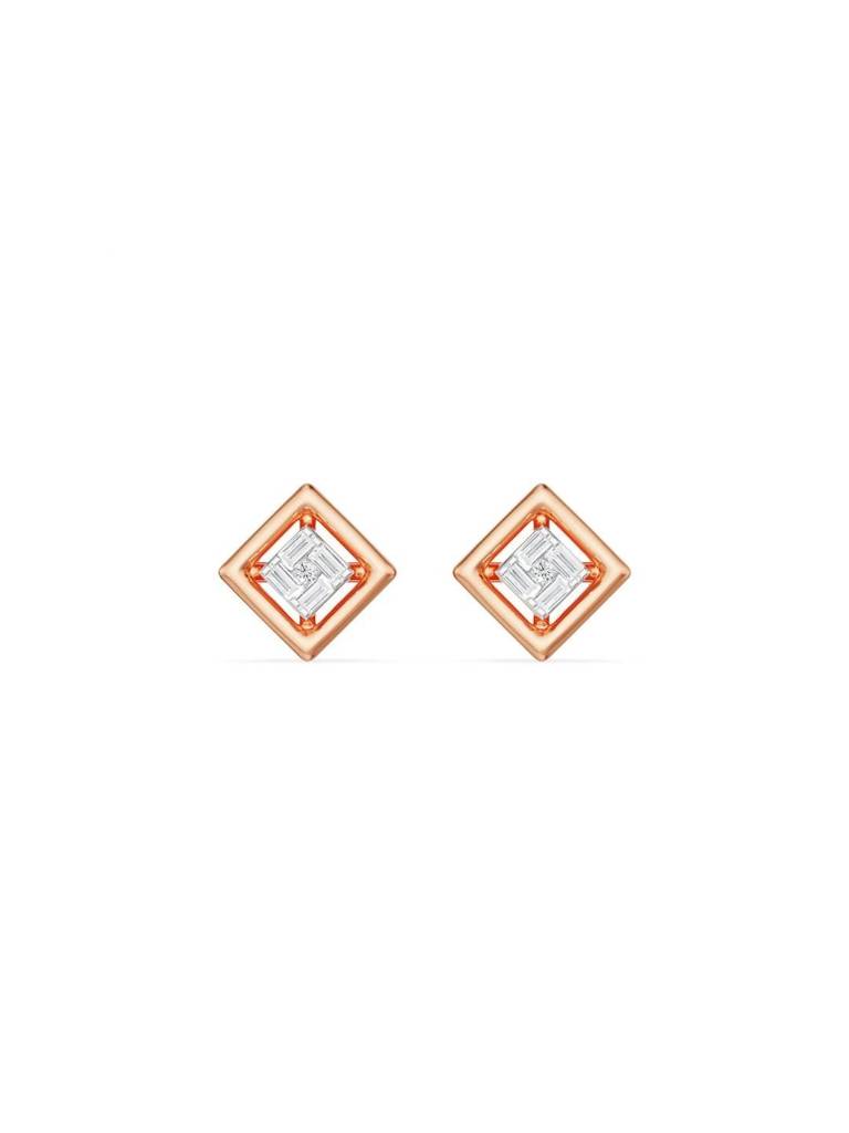 Geometric Allure Diamond Studs : E987
