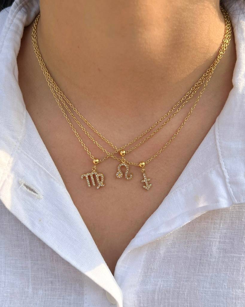 18K Gold Plated Zodiac Sign Necklace : N86A