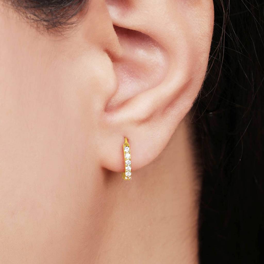 The Classic Gold Moment Hoop 925 Silver Earrings : EAR-20111-G