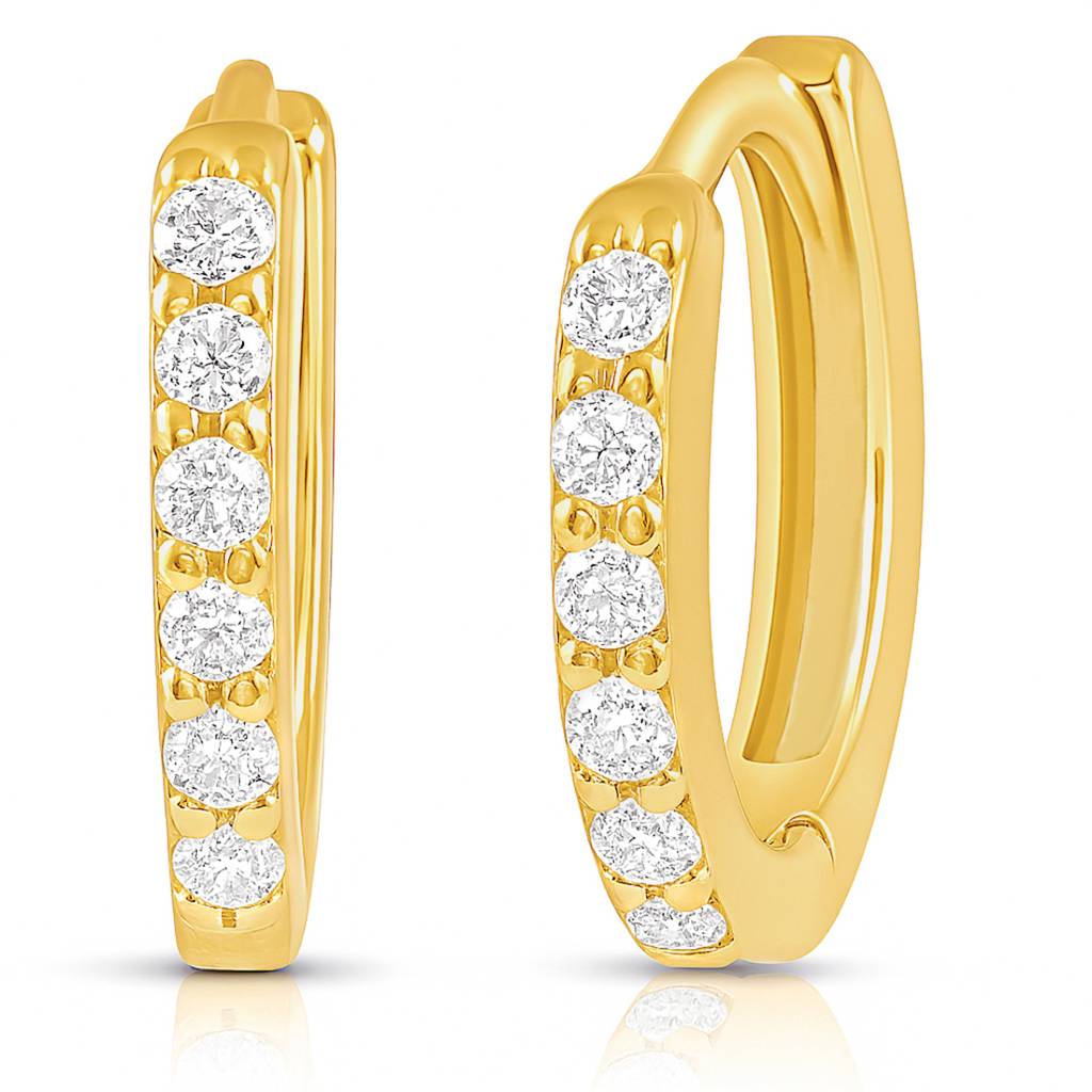 The Classic Gold Moment Hoop 925 Silver Earrings : EAR-20111-G