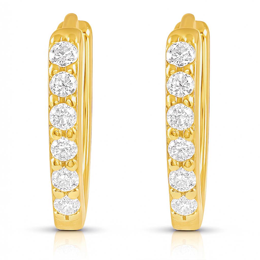 The Classic Gold Moment Hoop 925 Silver Earrings : EAR-20111-G