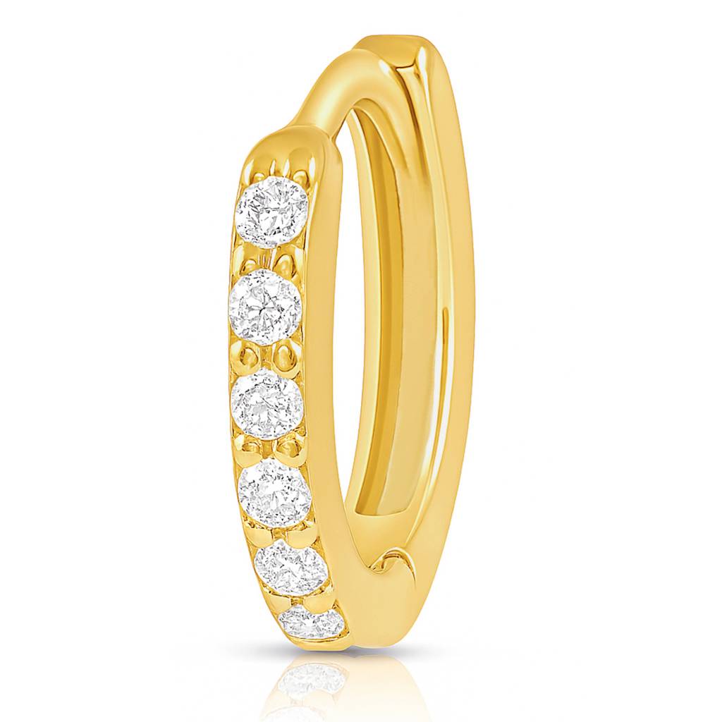 The Classic Gold Moment Hoop 925 Silver Earrings : EAR-20111-G