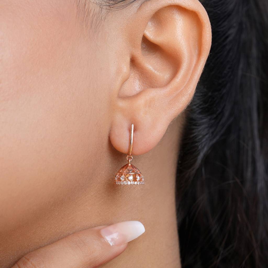 Elegant Rose Gold Plated 925 Sterling Silver Earrings : EAR-20879-RG