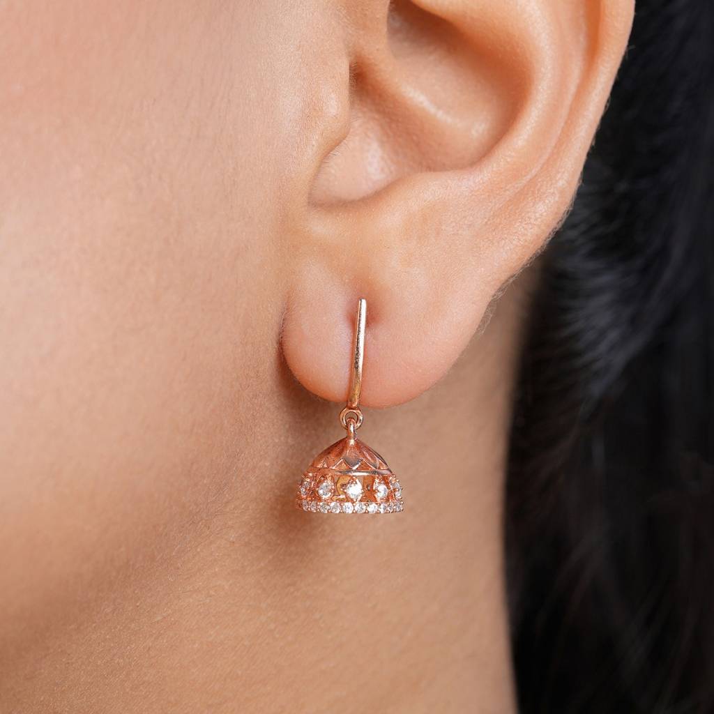 Elegant Rose Gold Plated 925 Sterling Silver Earrings : EAR-20879-RG