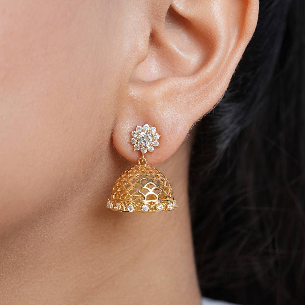 Classic Gold Plated 925 Sterling Silver Earrings : EAR-20880-G