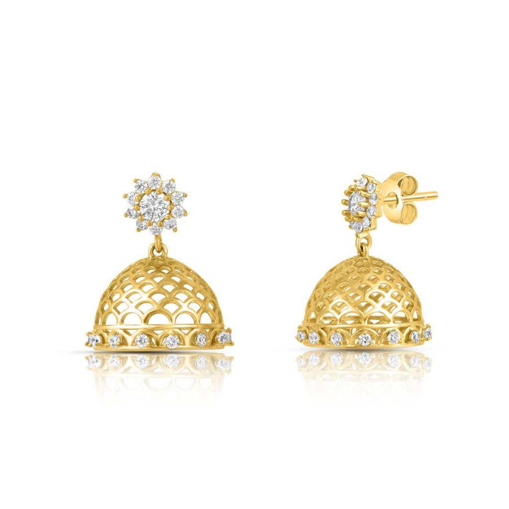 Classic Gold Plated 925 Sterling Silver Earrings : EAR-20880-G