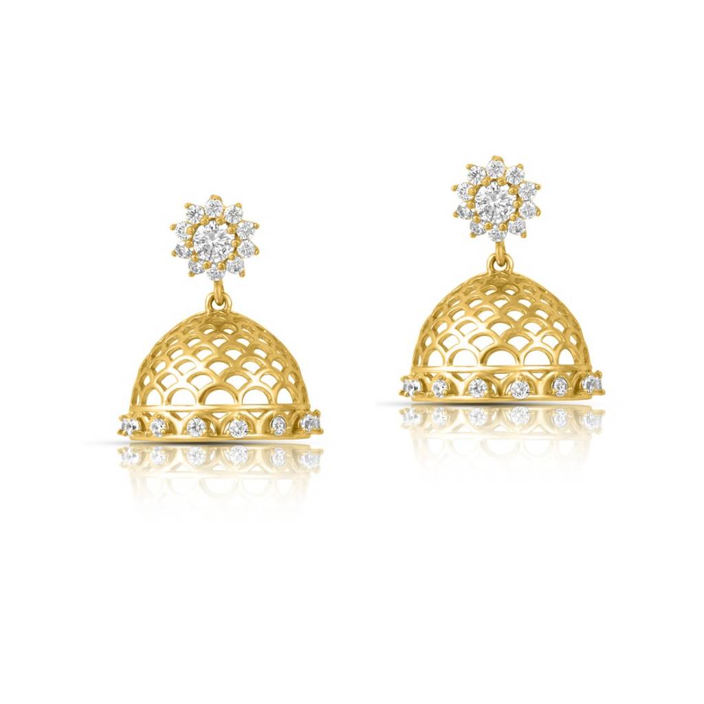Classic Gold Plated 925 Sterling Silver Earrings : EAR-20880-G