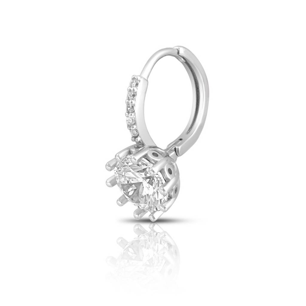 Shimmering Rhodium Plated 925 Sterling Silver Earrings : EAR-20886-R
