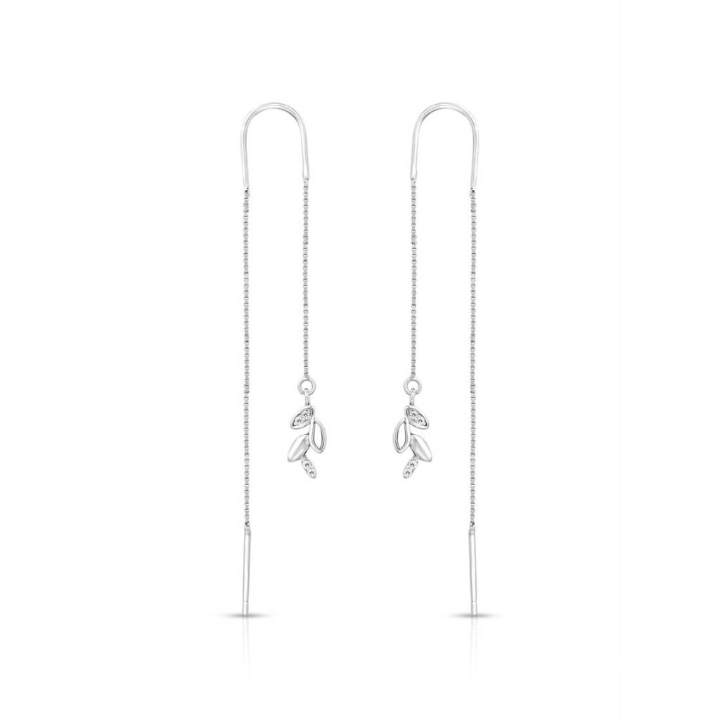 Whisper Threads Rhodium Plated 925 Sterling Silver Earrings : EAR-20909-R