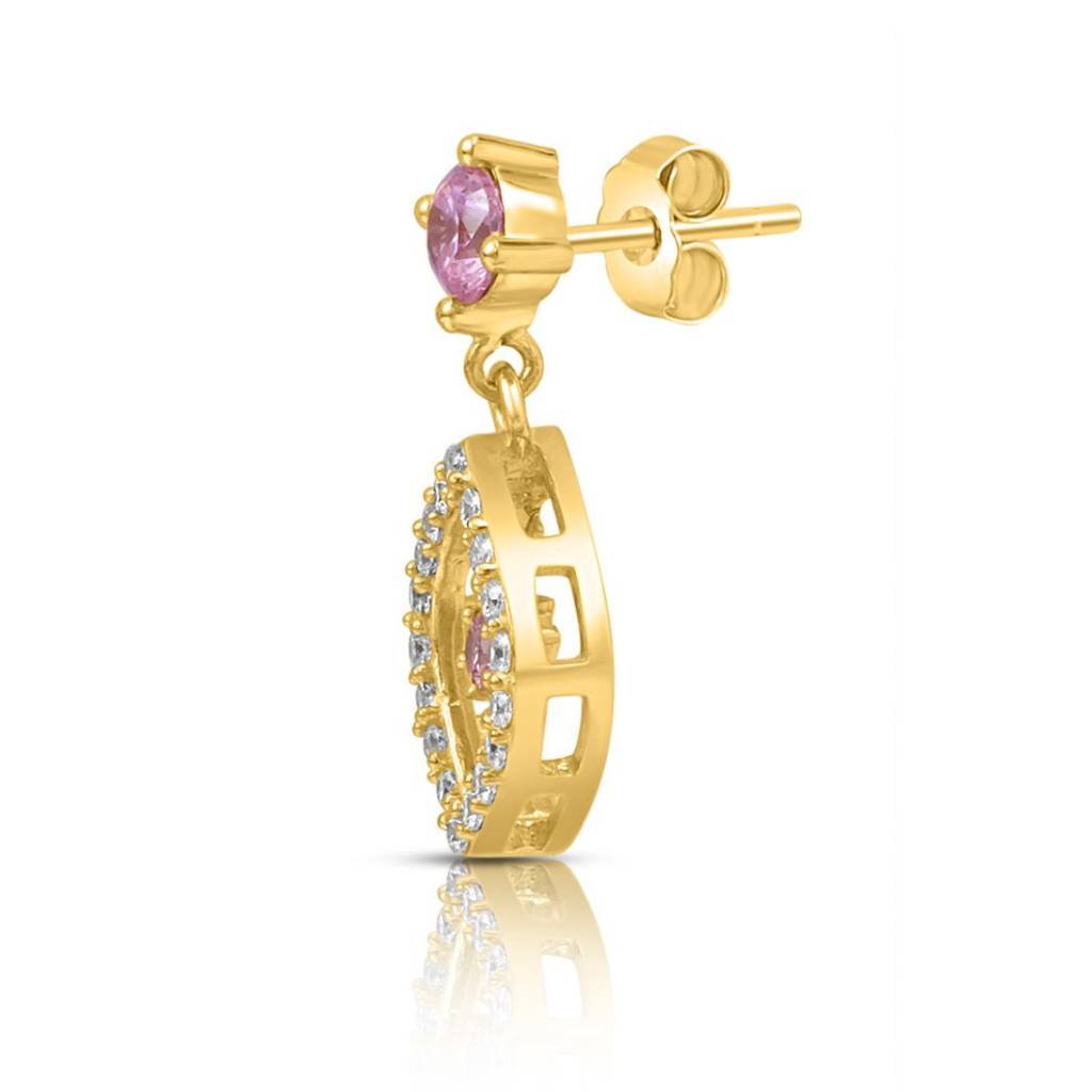 Star Leaf Gold Plated 925 Sterling Silver Earrings : EAR-20921-G