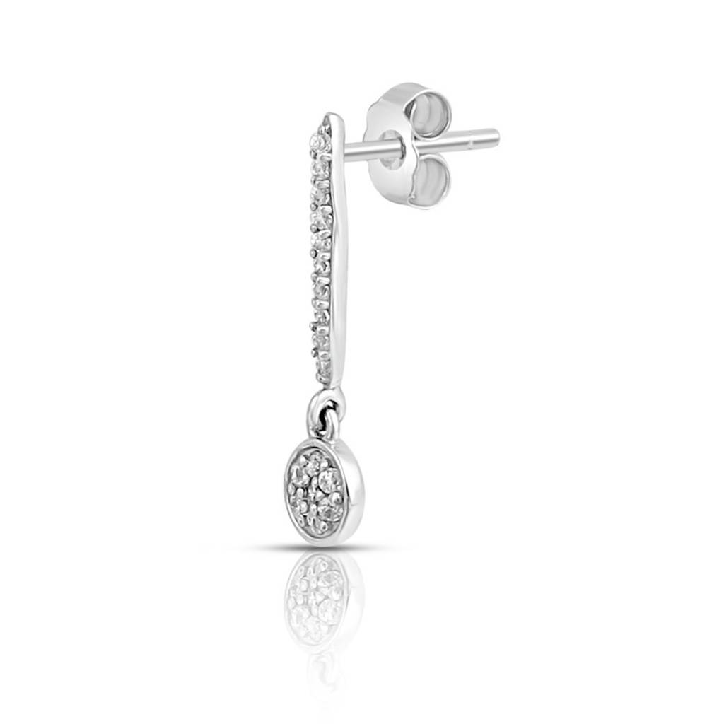 Drop Rhodium Plated 925 Sterling Silver Earrings : EAR-20932-R