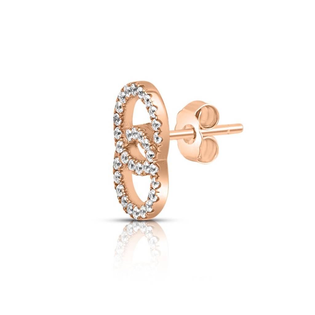 Twirling Circles Rose Gold Plated 925 Sterling Silver Earrings : EAR-20934-RG