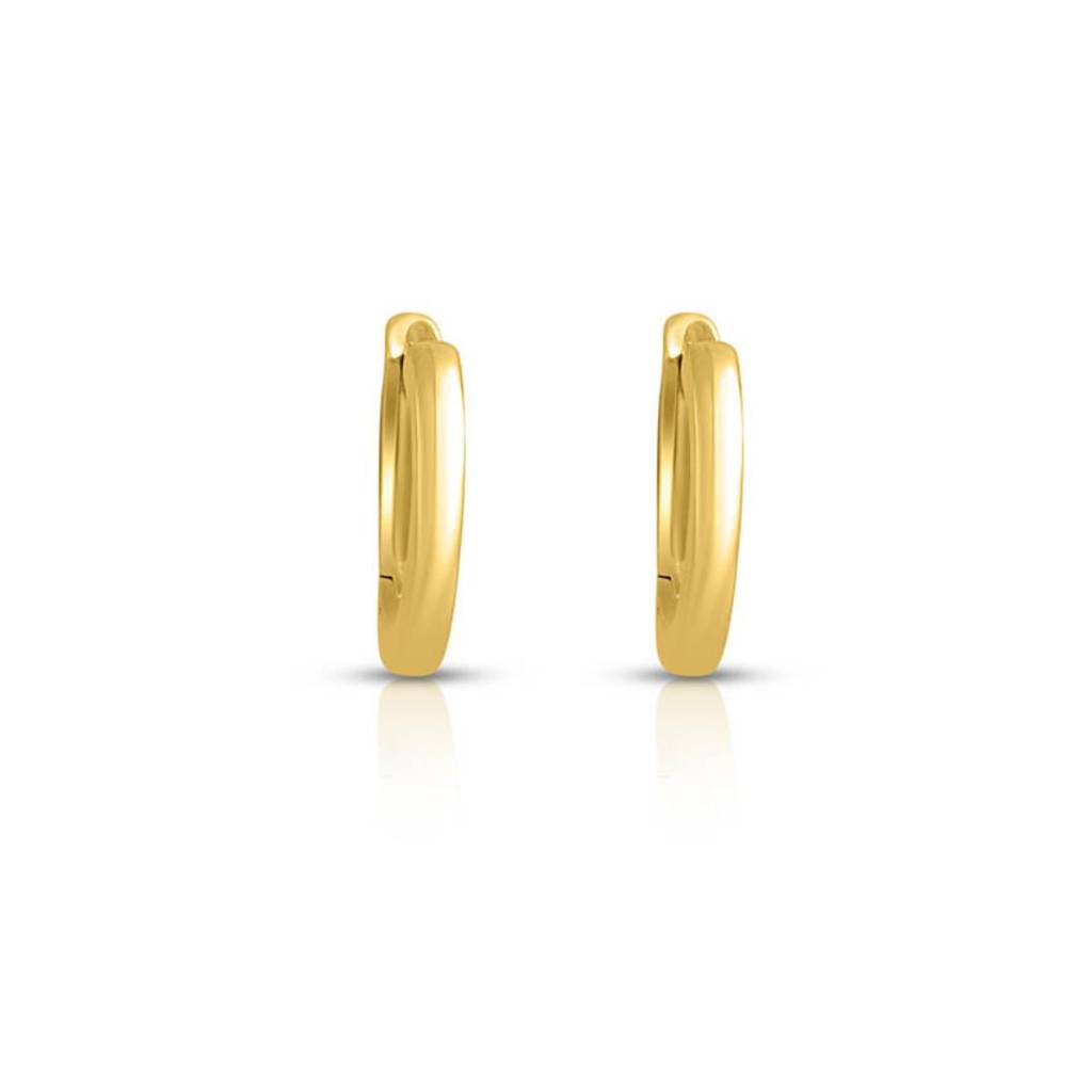 Classic Gold Plated 925 Sterling Silver Hoop Earrings : EAR-20935-G