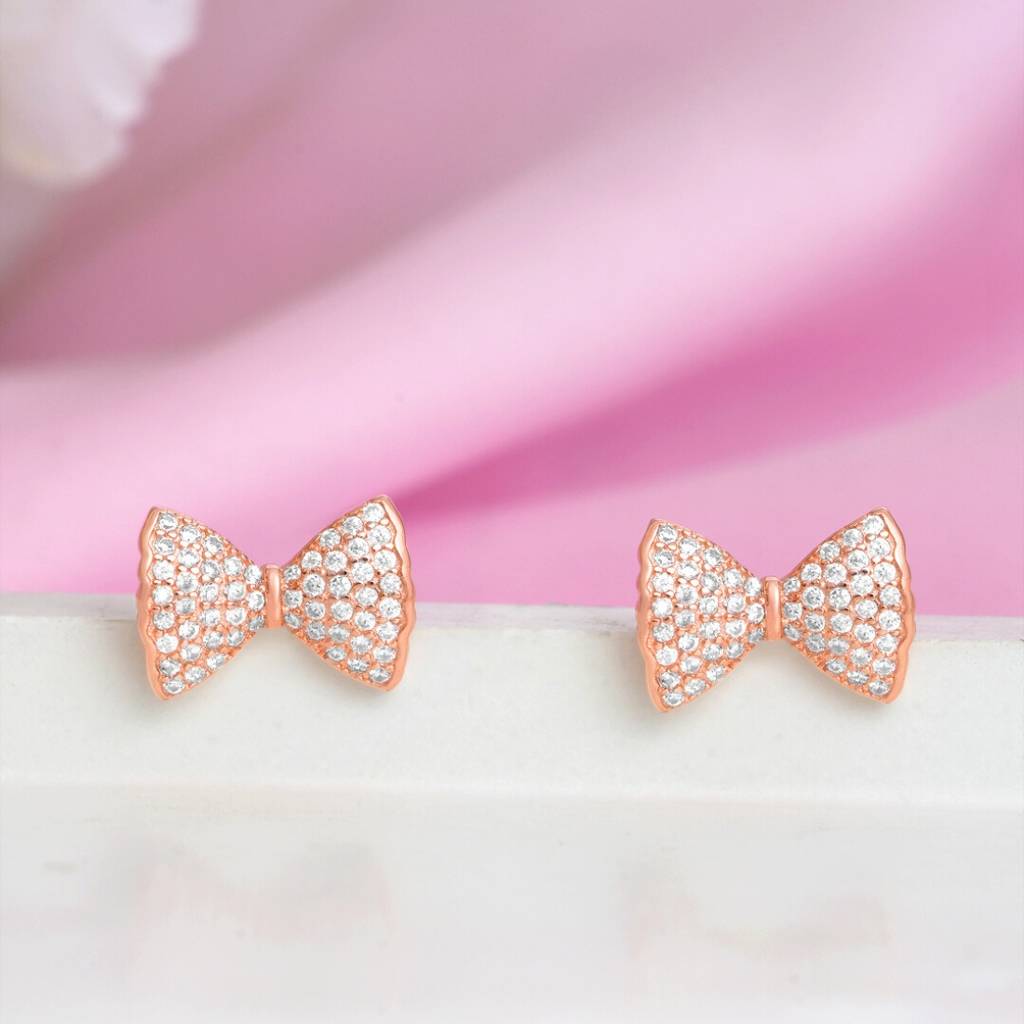 Secret Sparkle Rose Gold Plated 925 Sterling Silver Earrings : EAR-20939-RG