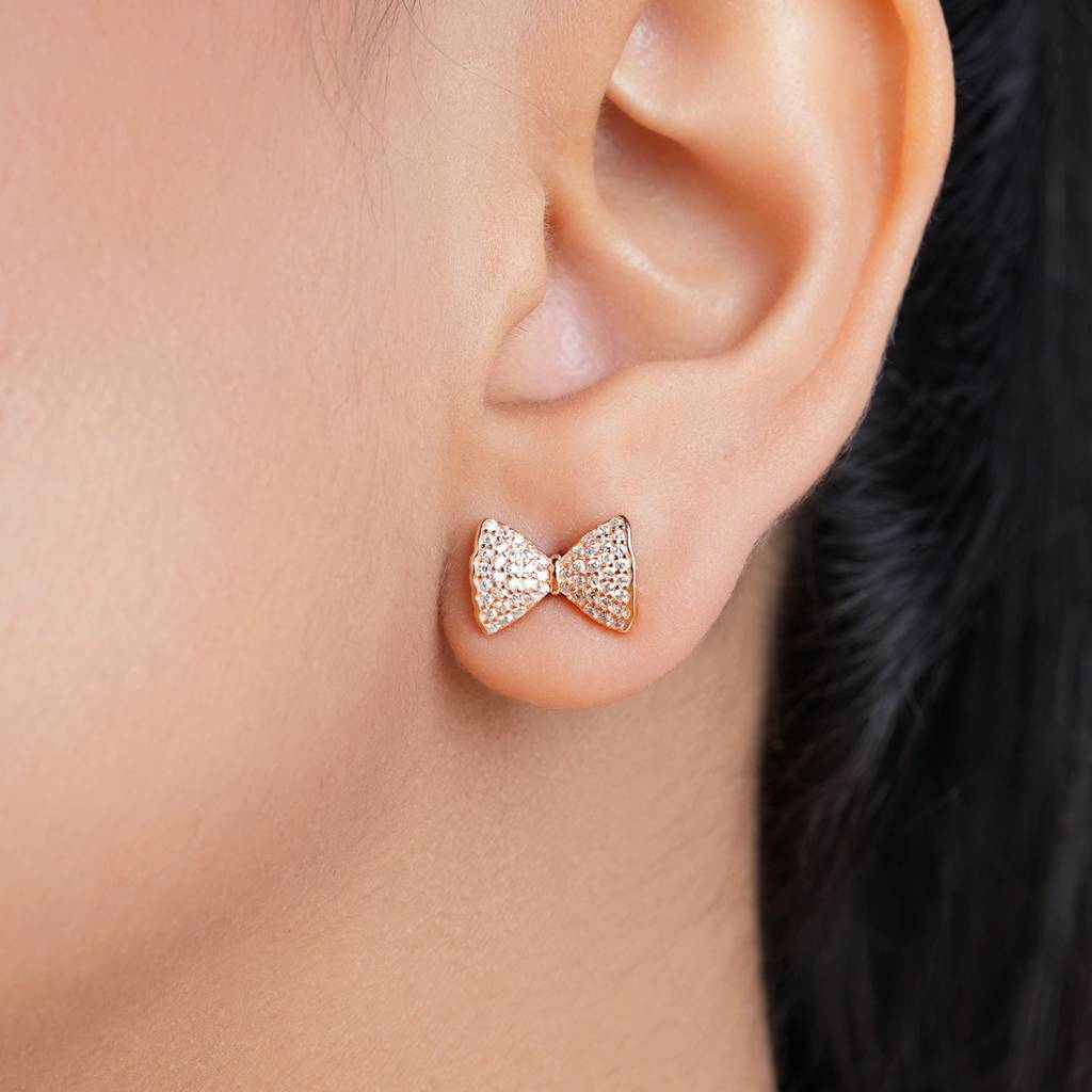Secret Sparkle Rose Gold Plated 925 Sterling Silver Earrings : EAR-20939-RG