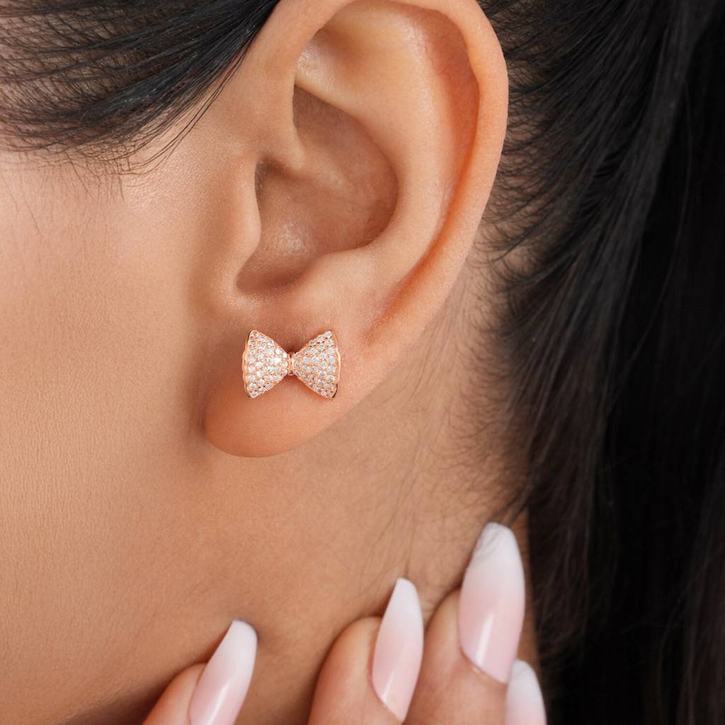 Secret Sparkle Rose Gold Plated 925 Sterling Silver Earrings : EAR-20939-RG