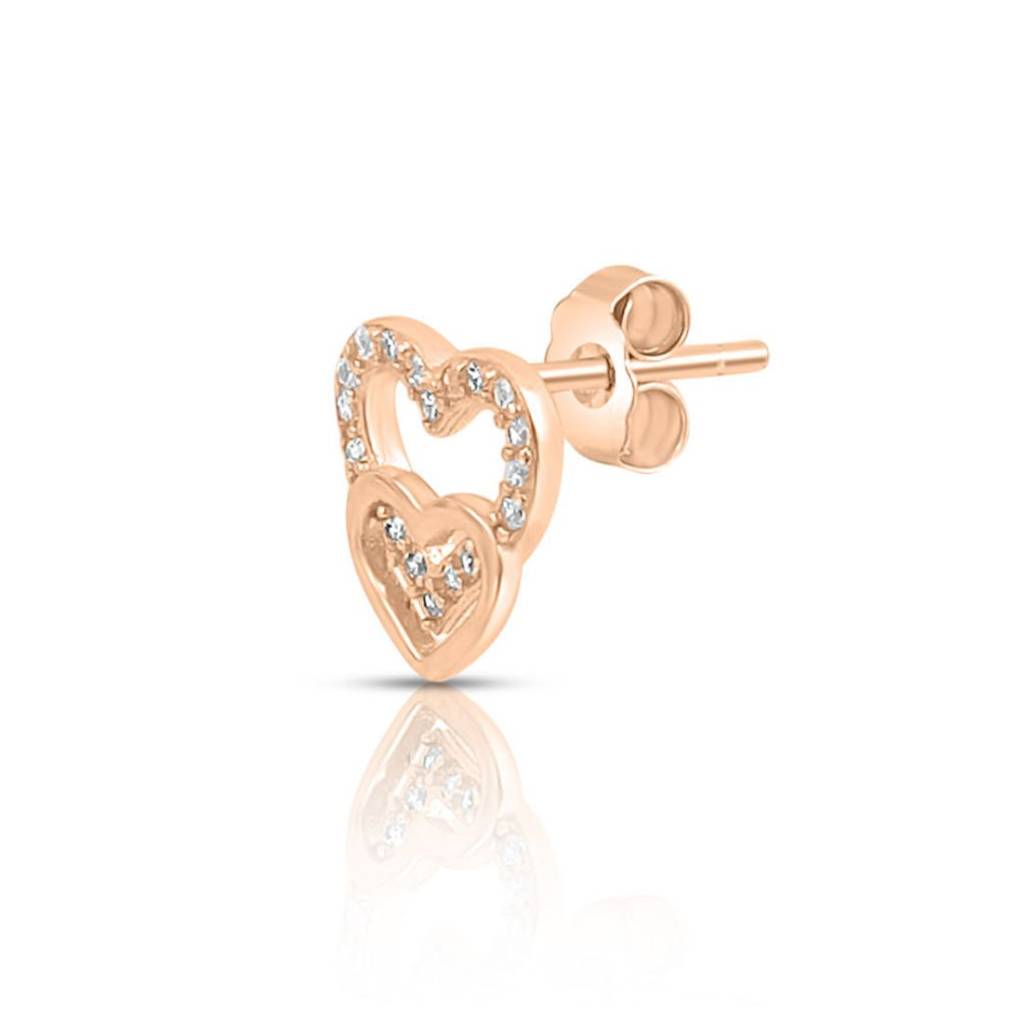 Love Squared Rose Gold Plated 925 Sterling Silver Earrings : EAR-20954-RG